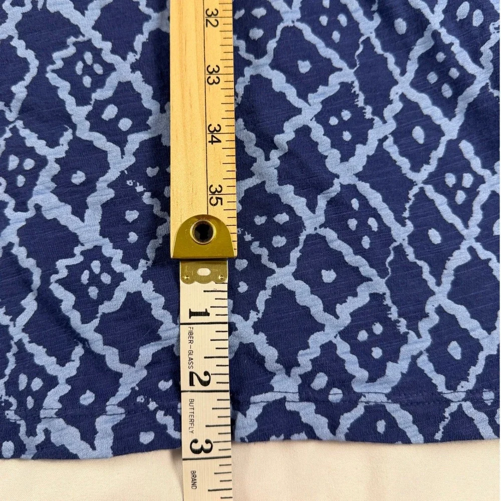 Fresh Produce Blue Geometric Diamond Print Sleeveless Cotton Dress Size Large - Picture 2 of 6